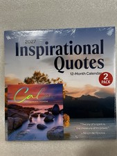2027 2-Pack Monthly Wall Calendars Inspirational Quotes 12x24"  Calm 6x12"