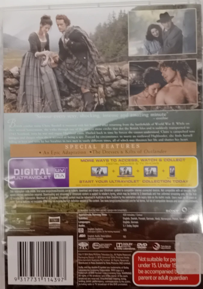 Outlander Season One, Volume One 3 disc set DVD  UK Region 2 - Image 2 of 2