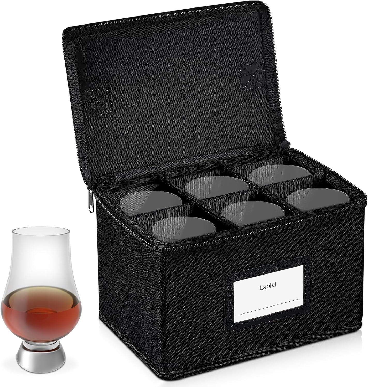 Storage Box for Glencairn Whisky Glass, Stackable Whiskey Glasses Holder with 6-image
