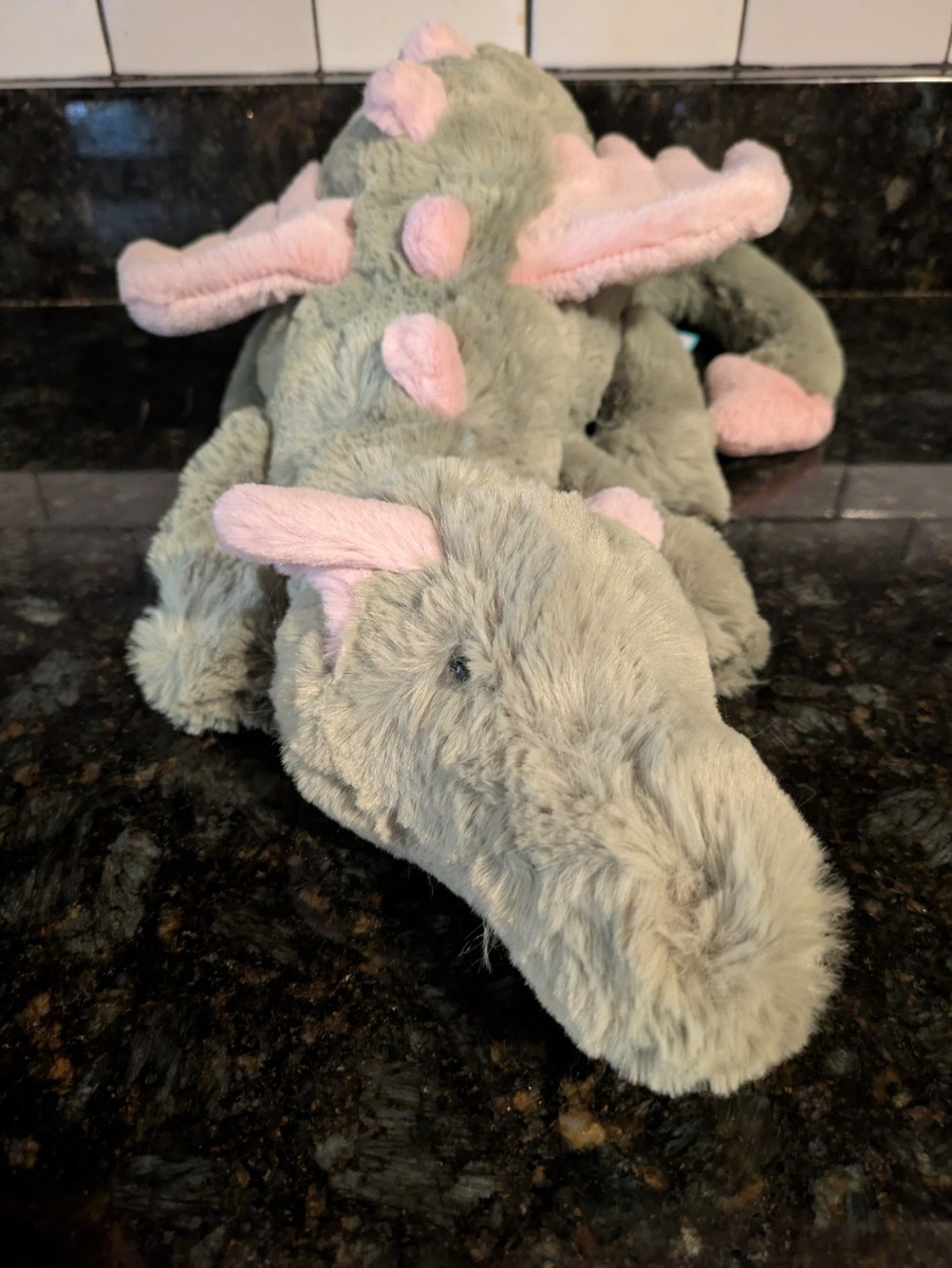 Authentic Rare Jellycat Malachy Dragon OLV2DD Large PinkGreen