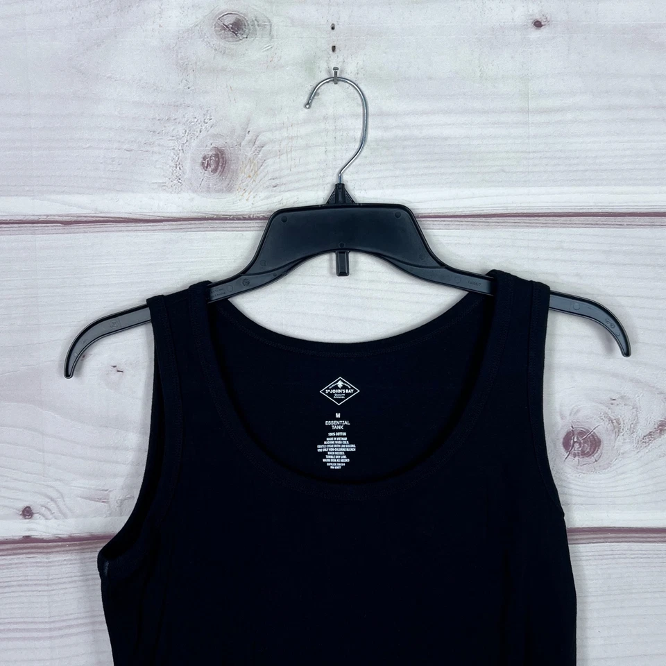 Top St Johns Bay para mujer M negro esencial sin mangas de algodón básico Foto 2 de 4