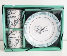 Artisano Designs “Love” Espresso Cup & Saucer Gift Set – New Open Box
