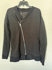 Lululemon Mula Bundle Jacket Charcoal Black Asymmetrical Full Zip Size 8