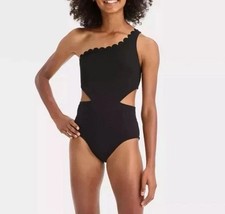 Girl  s Art Class Black Scalloped One Piece Monokini Swimsuit M 8 NEW 