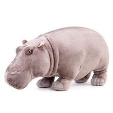 Lifelike Hippo Stuffed Animal- Grey 16",Simulation Soft Gifts,Girl Toys,Gifts...