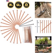 20 Pcs Pure Copper Nails for Killing Trees Kit 3.5 Inch Long Spikes with 2 Pi...