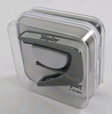 Thalia X Taylor Capo - White Pearl With Black Taylor Logo | Black Chrome Finish