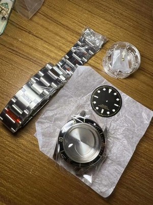 DIY SET for 2824  41MM Watch case + dial + hands + Strap Sapphire
