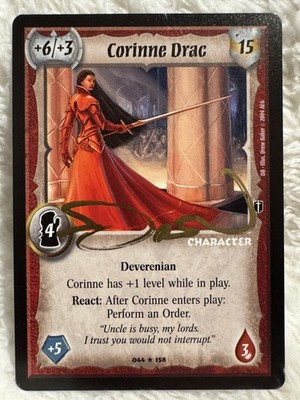   Warlord: Saga of the Storm CCG - Gold Signed - Drew Baker - Corinne Drac