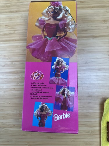 Barbie PARTY CHANGES BARBIE Reve En Rose Mattel 1992 Rare New Damaged Box - Picture 4 of 4
