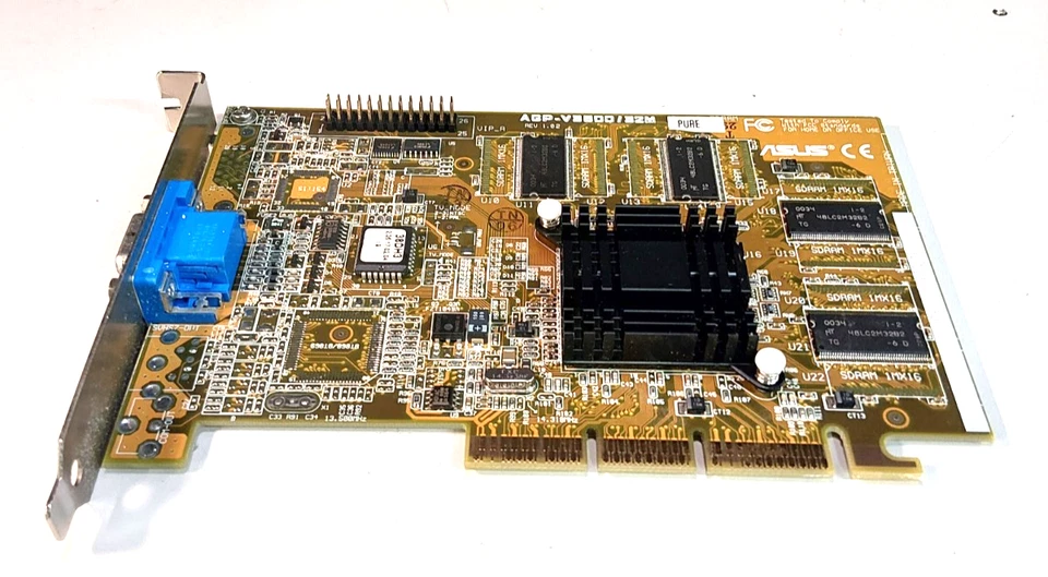 ASUS AGP-V3800 / 32M Graphics Card (Intel i740, 8MB, Retro, 1998) - VINTAGE - Image 2 of 4