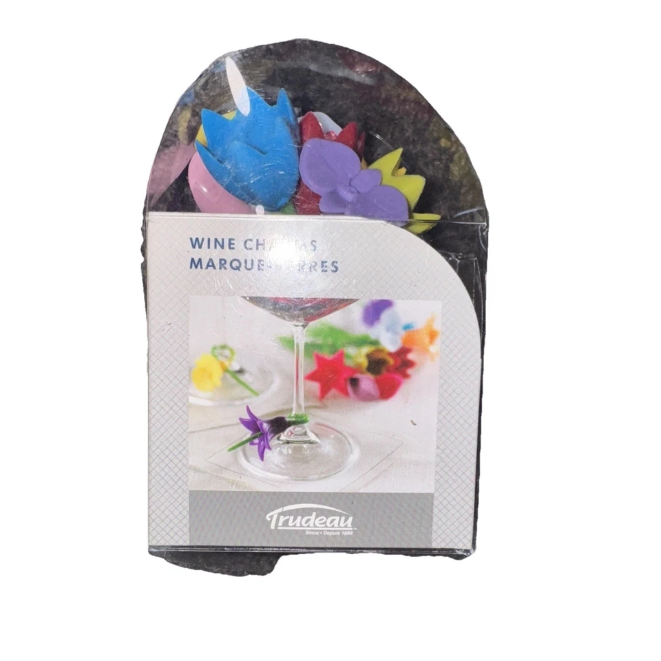 Dijes de vino Trudeau Maison de silicona con forma de flor - colores surtidos Foto 2 de 4