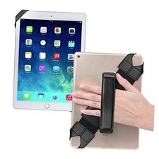 Universal Tablet Hand Holder Strap, 360 Degrees Swivel Leather Handheld black