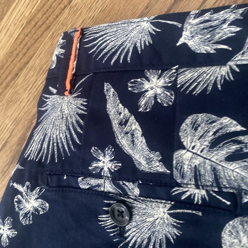 SCOTCH & SODA Navy Blue Printed Bermuda Chino Men Stuart Regular Slim Fit 29” - Picture 7 of 9