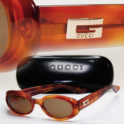 Gucci Sunglasses 1997 Vintage Oval Brown Transparent GG 2419/N/S