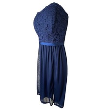 Women’s 6/8 Strapless Support Blue Dress Lace Navy "Marina" David's Bridal