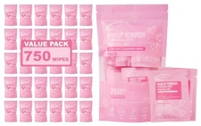Makeup Remover Wipes Singles 25 Count (Pack of 30) Extra Large 6" x 8"