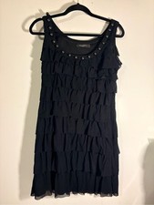 Nine West Black Studded Ruffle Tier Dress