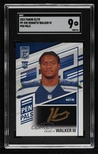 2022 Donruss Elite Pen Pals Black Gold Ink Kenneth Walker III SGC 9 Auto 0uq0
