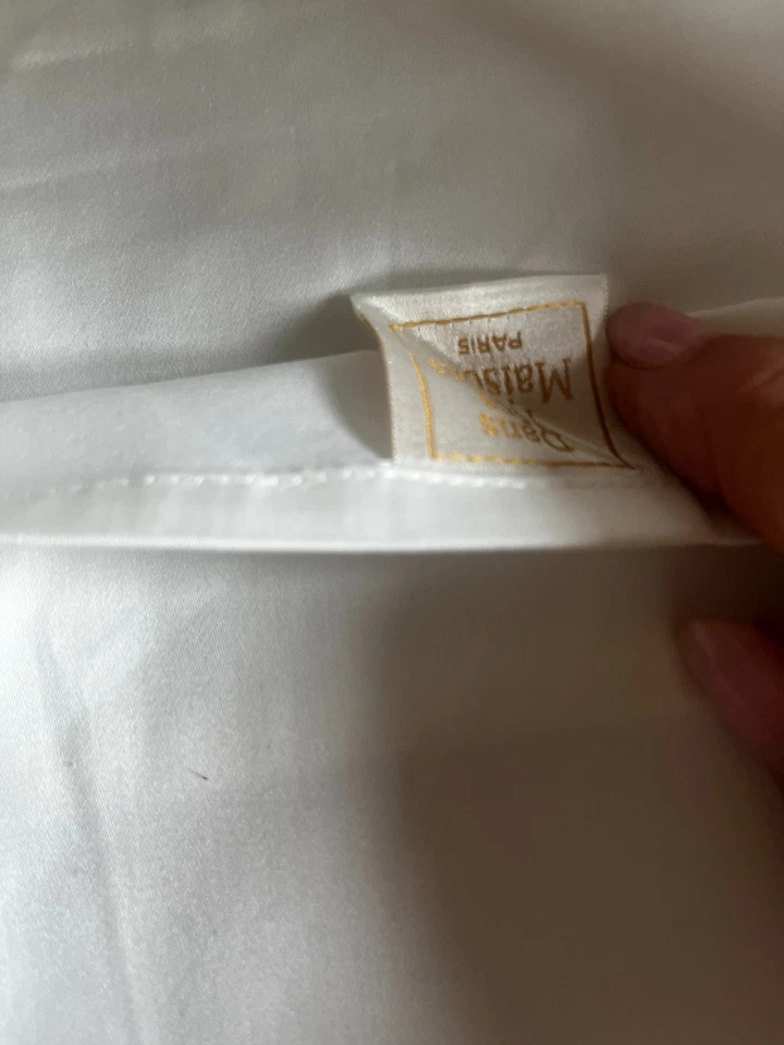 Dans Nos Maisons Paris Almohada Falsa Blanco Algodón Azul Claro Medallón Francia Foto 4 de 4