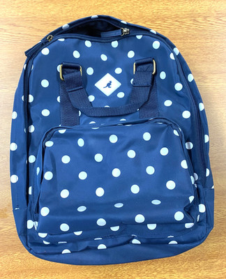 Kangol Unisex Erwachsene Navy Blau Weiß Polka Dots Rucksack Tragetasche Backpack