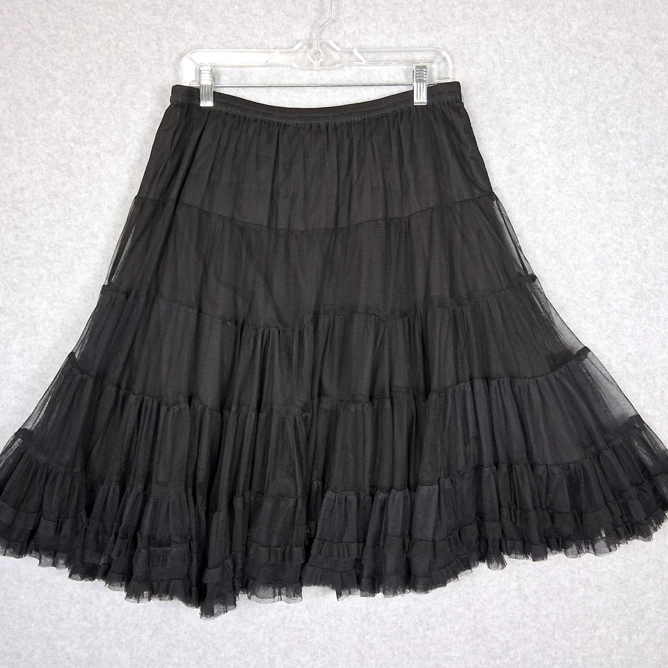 Etcetera Mujeres Negro En Niveles Tul Falda Enagua Mediana Bruja Capricho ¡Leer! Foto 2 de 4