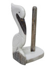 CARVED PELICAN SEA OCEAN WOOD PAPER TOWEL HOLDER ISLAND BEACH TROPICAL NAUTICAL