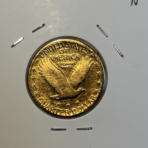 1926 Silver Standing Liberty 25 Cent Quarter Gold Plated Coin - Picture 11 of 12