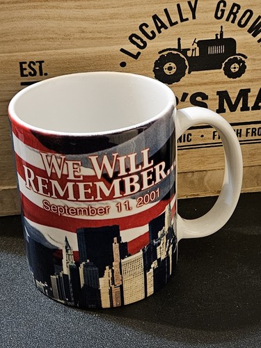 "We Will Remember" 11. September 2001 Kaffeebecher, NYC Skyline/Freiheitsstatue