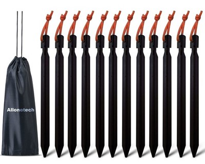 12 Pack Tent Stakes 7075 Ground Metal Camping Aluminum Tent Pegs Lightweight Ten