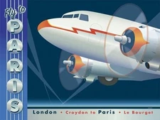 Aviation, "Fly to Paris", digital print, 18"h x 24"w image size