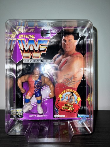WWF HASBRO SCOTT STEINER ACTION FIGURE PURPLE CARD...