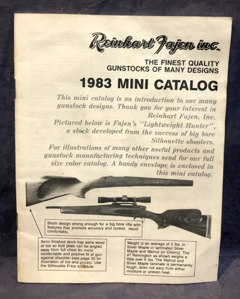 Reinhart Fajen inc. 1983 Mini Catalog gunstock catalog - Image 2 of 4