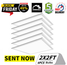 6 Pack 2x2 LED Flat Panel Light 45W, Triac Dimmer,Recessed Drop Ceiling Fixiture