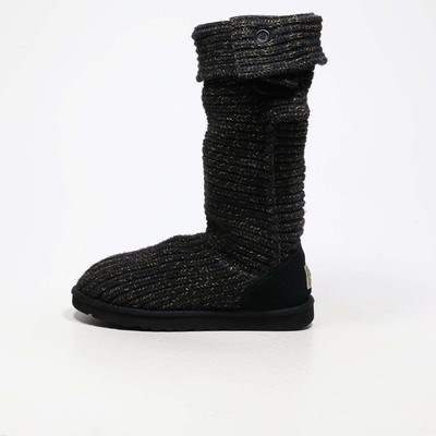 Ugg Classic Cardy Sock Boots Stoff Schwarz Farbe für Damen EU 39