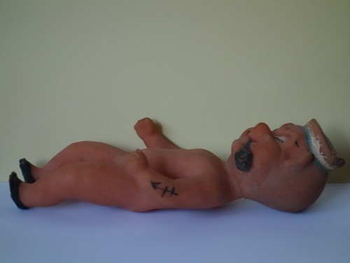 Rare Vintage old Rubber Toy Doll Popeye Hand Painted - Picture 12 of 12