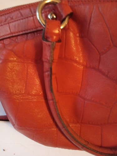 Coach Madison Sophia Satchel Shoulderbag Exotic Croc Embossed Orange - Picture 15 of 18