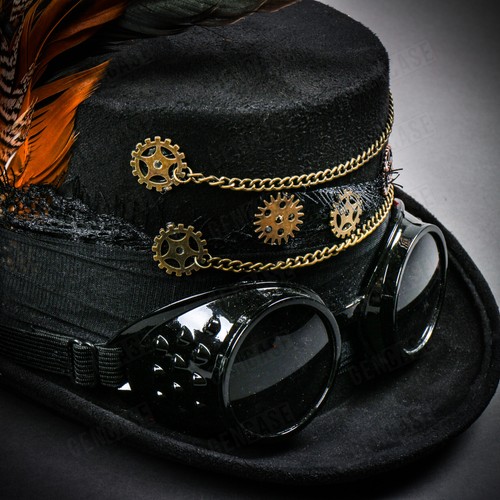 For Men & Women Steampunk Top Hat Victorian Costume Party Prom Top Hat Goggles - Picture 66 of 94