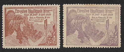 (BL) Francia 1900 Exposición de Sellos - Exposición Filatélica Cartel Internacional - Imagen 1 de 2