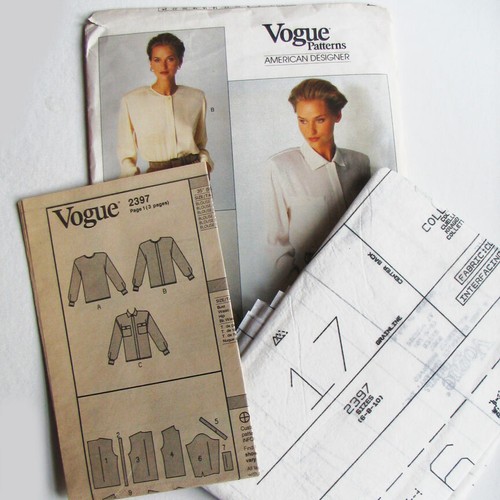 Vogue 2397 Calvin Klein Gr. 6-8-10 American Designer Bluse Schnittmuster ungeschnitten - Bild 5 von 6