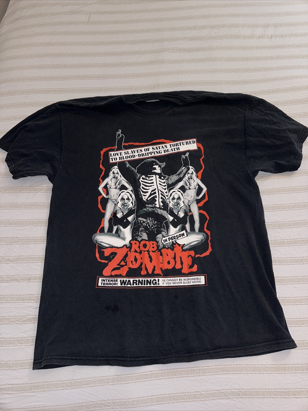 Vintage Rob Zombie Its a Deadly Nightmare T-Shirt Black Tee Men’s Size L Y2K