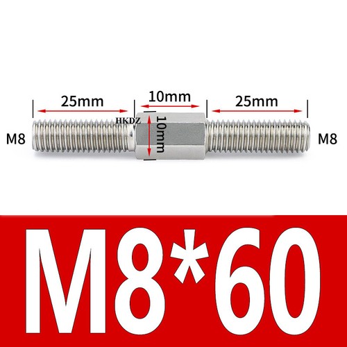 304 Stainless Steel Double End Studs Bolt M4-M16 Left and Right Thread Screw Rod - Picture 38 of 81