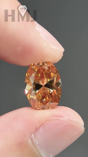 Excellent Oval Cut Loose Moissanite Stone VVS1 Champagne Color With Certificate - Video 1 of 1