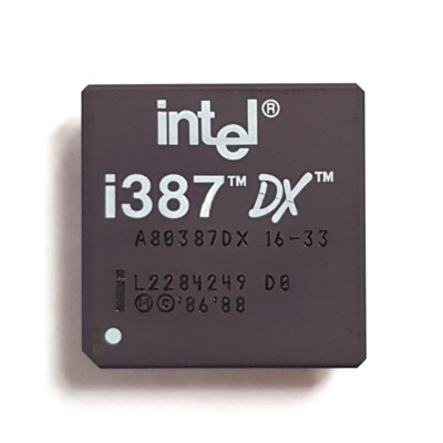 Vintage Intel I387 DX 33 A80387DX 16-33 Coprocessor for
