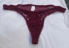VTG Pantie Cheeky Thong By Fredericks of Hollywood L Burgundy NWOT Costa Rica