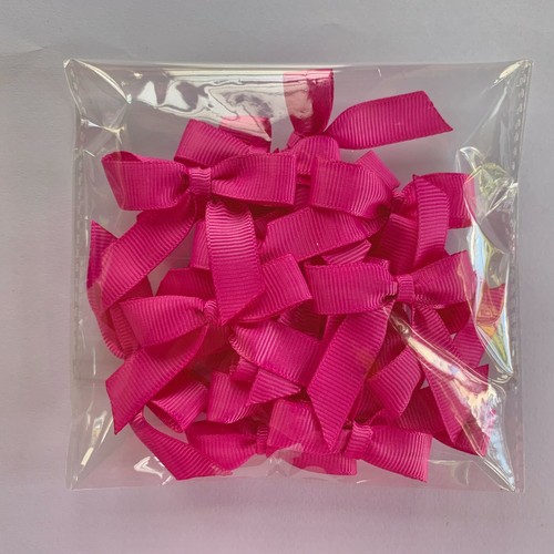 Hot Pink Hand Tied 20 Bow Pack 13mm solid Grosgrain Ribbon Crafting Card Making - Picture 8 of 8