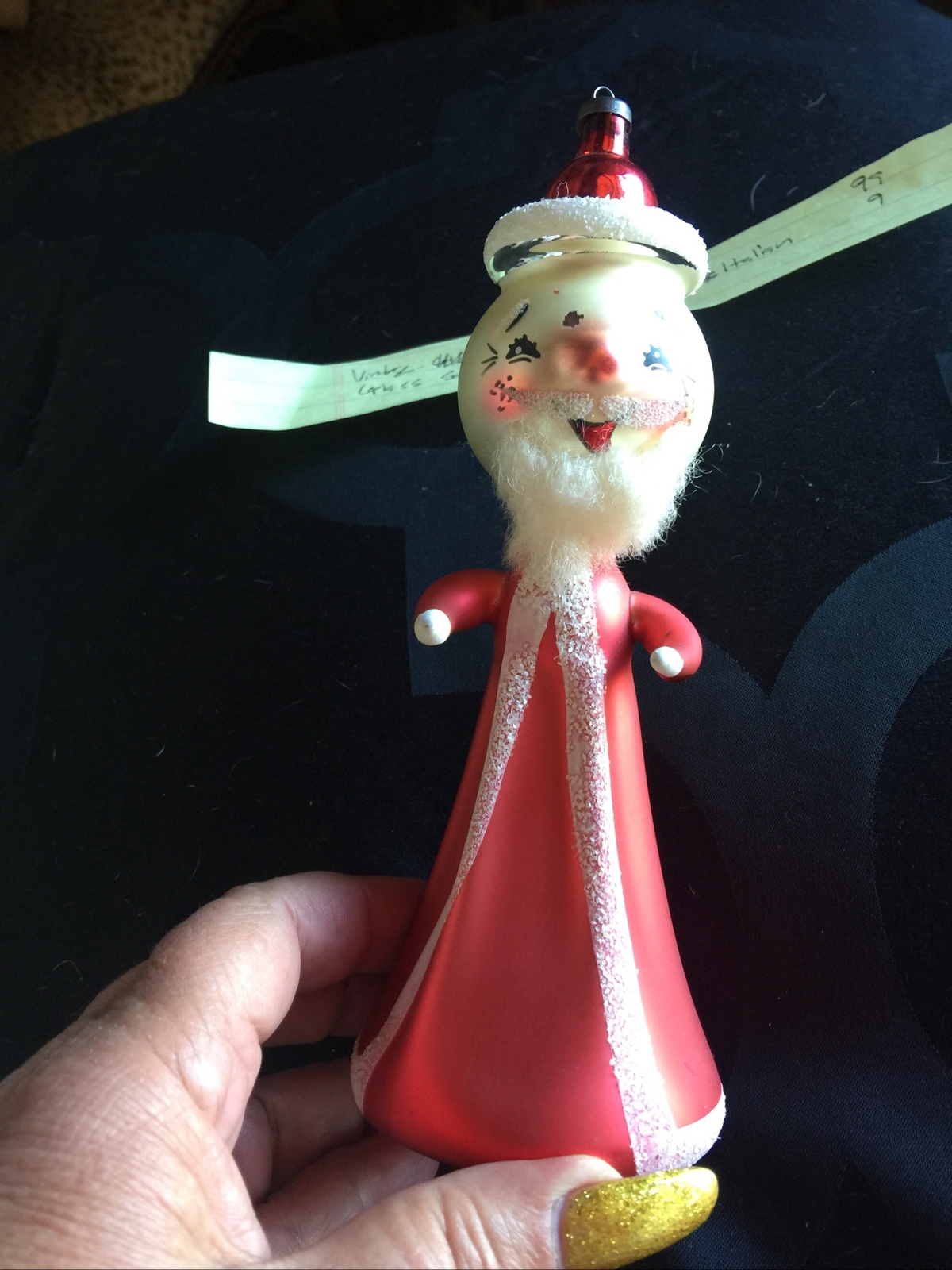 Vintage De Carlini Large Santa Italian Handpainted Hand Blown Ornament Glass Natychmiastowa dostawa super zysk