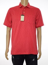 Tasso Elba Island Mens Melone Sun Protection UPF 35 Slub Rugby Polo Shirt M