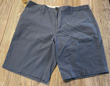 NWT Mens DOCKERS 48 Slate Blue Premium 100 Cotton Flat Front Shorts Size 42