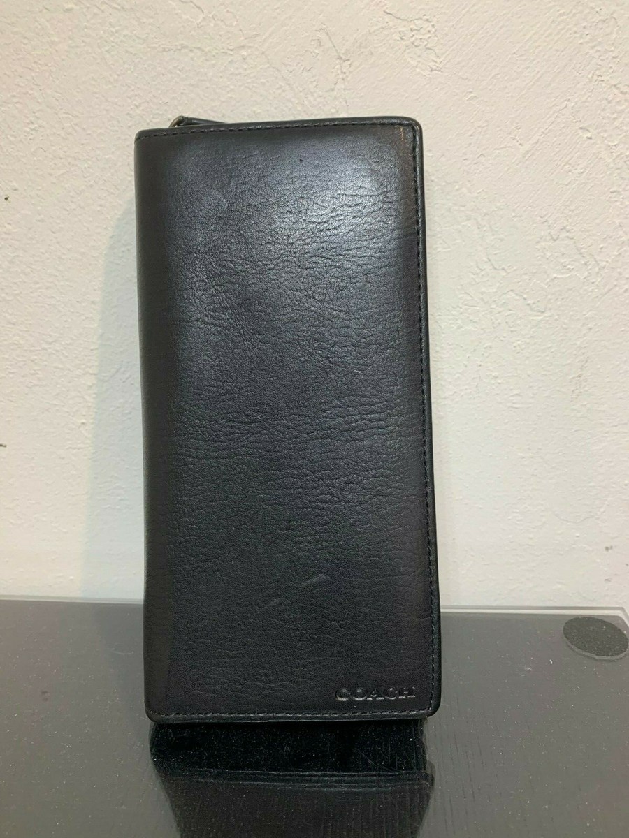 NWT Coach Men's Bleecker Accordion Zip Wallet Black F74307 | eBay